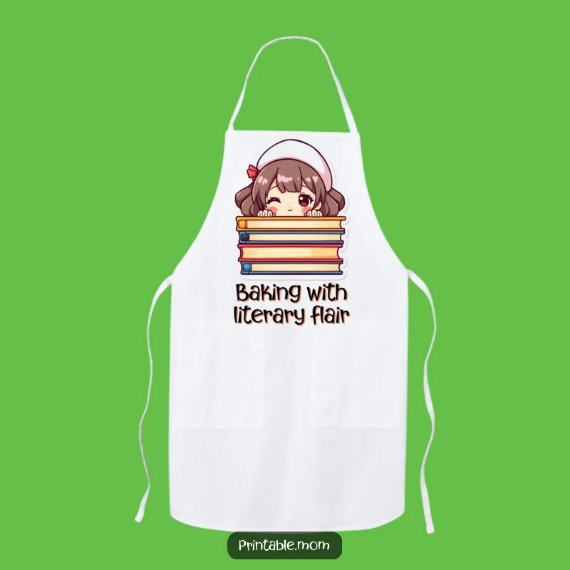 Funny Bookworm Mom Apron - Stylish Kitchen Wear for the Reading Mom, Perfect Gift