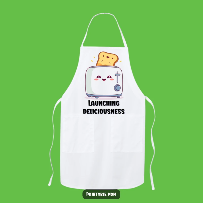 Funny Surprised Toast Toaster Apron - Cook Up Some Comedy!