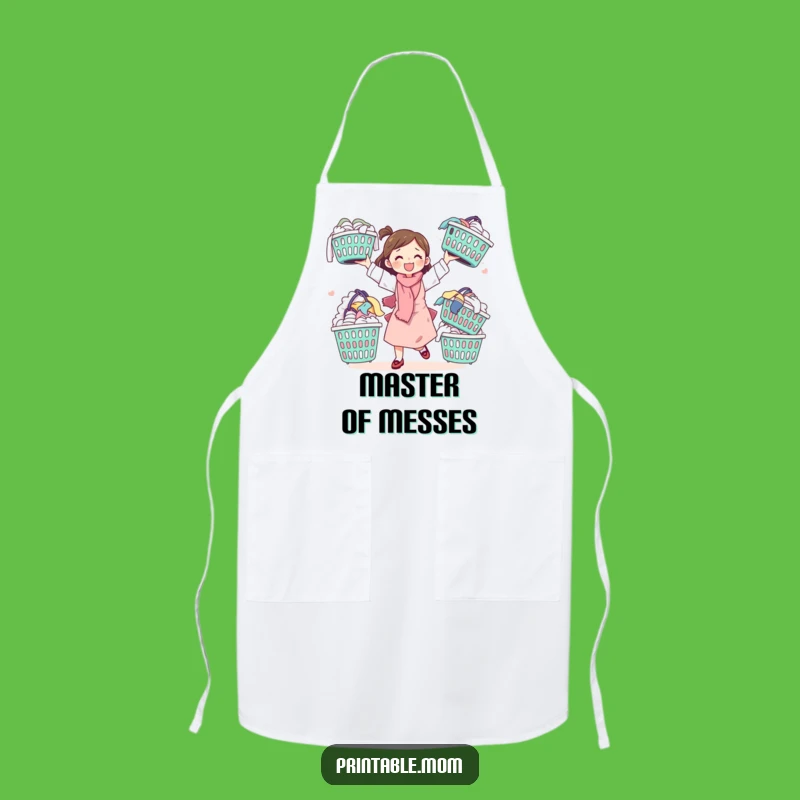 Funny Mom Apron: Hilarious Juggling Laundry Wear for Kitchen Queens