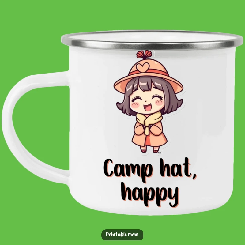 Funny Mom Hat Camping Mug - Delighted Character Outdoor Mom Gift