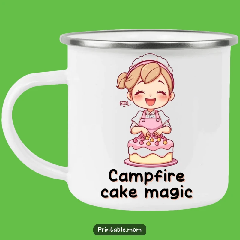 Funny Baking Mom Camping Mug: Joyful Outdoors, Hilarious Mom Gift