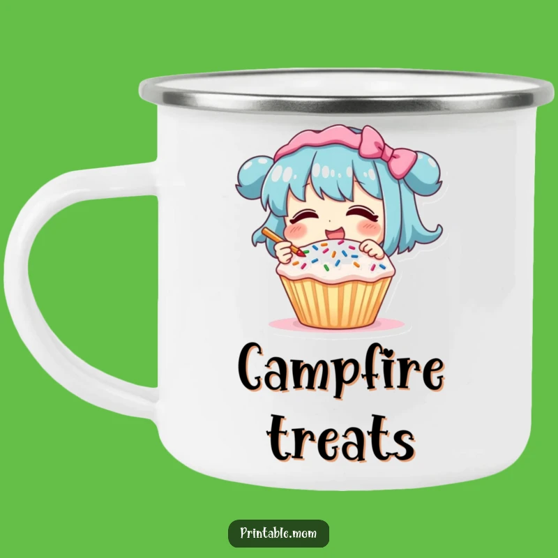 Funny Camping Mug: Giggling Cupcake Decorator, Sweet Outdoor Gift