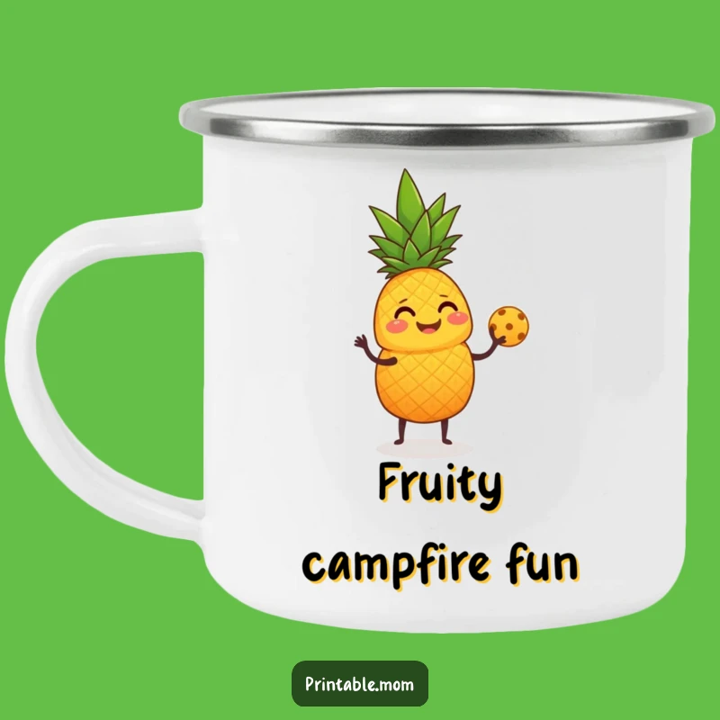 Funny Giggling Pineapple Juggling Camping Mug - Hilarious Tropical Outdoor Gear