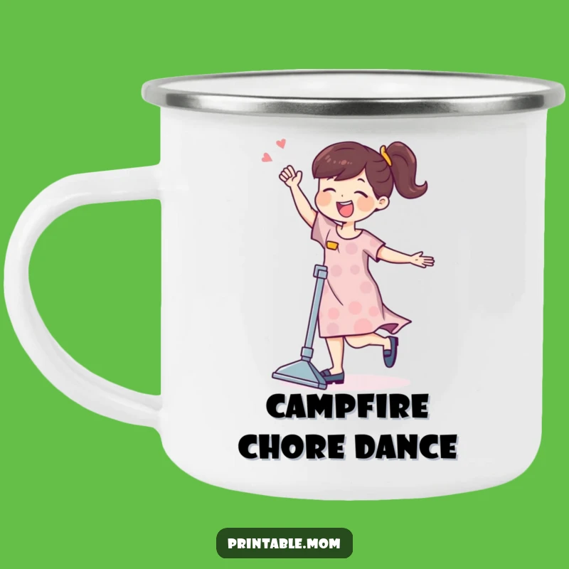 Funny Mom Camping Mug - Vacuum Dance Outdoor Chore Gift