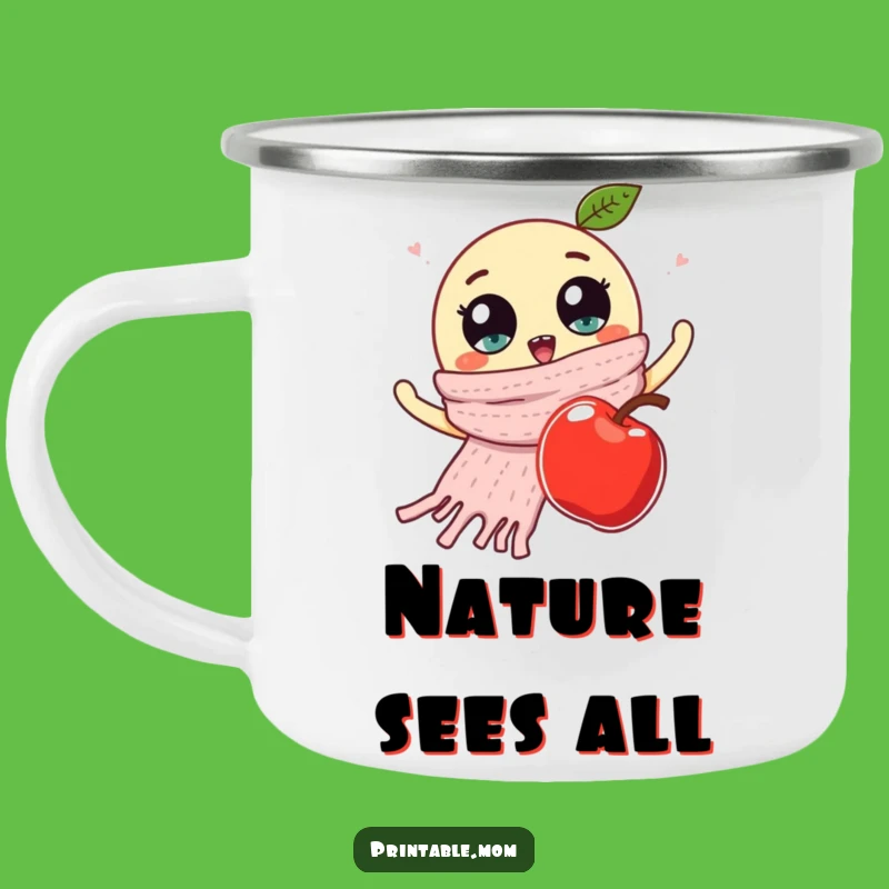 Funny Googly Eyes Scarf Apple Camping Mug - Adventure Fuelled by Absurdity!