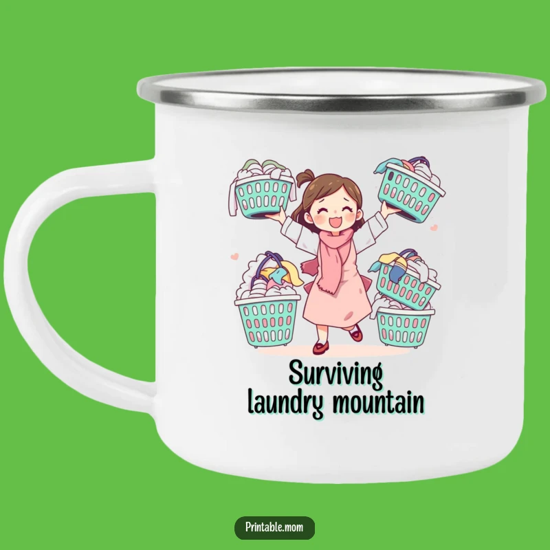 Funny Mom Camping Mug: Durable Juggling Laundry Cup for Busy Adventures