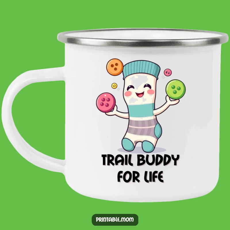 Funny Juggling Sock Buttons Camping Mug - Adventure Fuelled by Fun!
