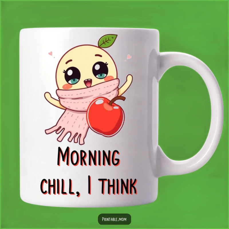 Funny Googly Eyes Scarf Apple Mug - Absurd Humor & Perfect Gift