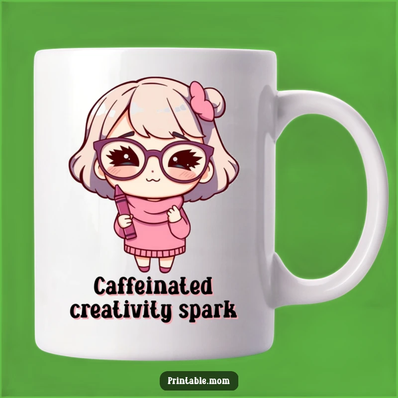 Funny Mom Glasses Crayon Mug: Winking Mom for Creative Humor Gift