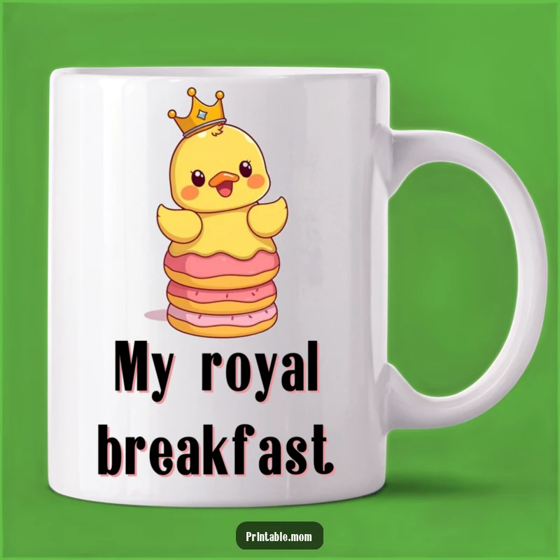 Funny Surprised Duck Crown Donuts Mug - A Hilarious Gift for Donut Lovers