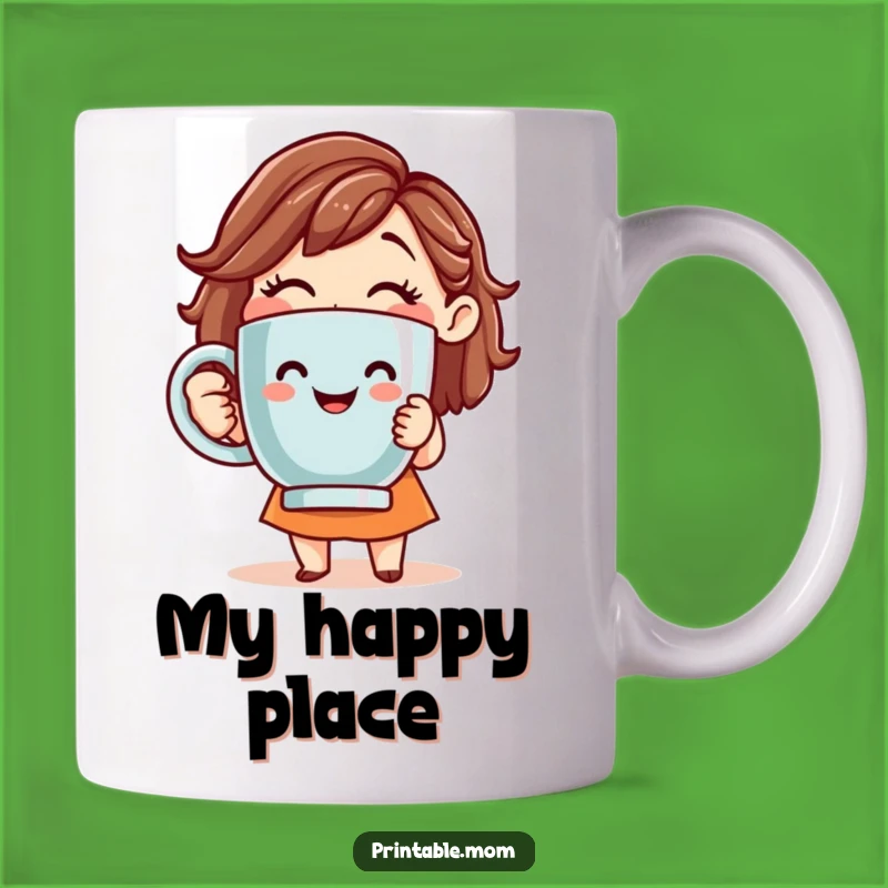 Funny Mom Coffee Mug: Smiling Mom with Giant Mug for Caffeine Humor