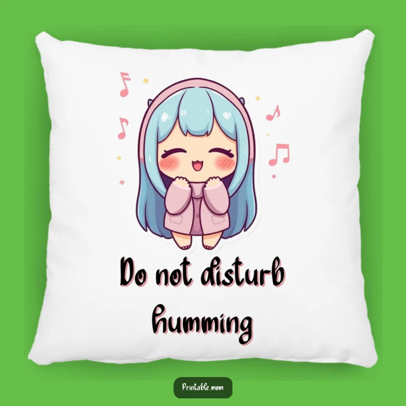 Funny Mom Pillow: Cozy Humming Comfort, Eyes Closed, Perfect Gift for Relaxation