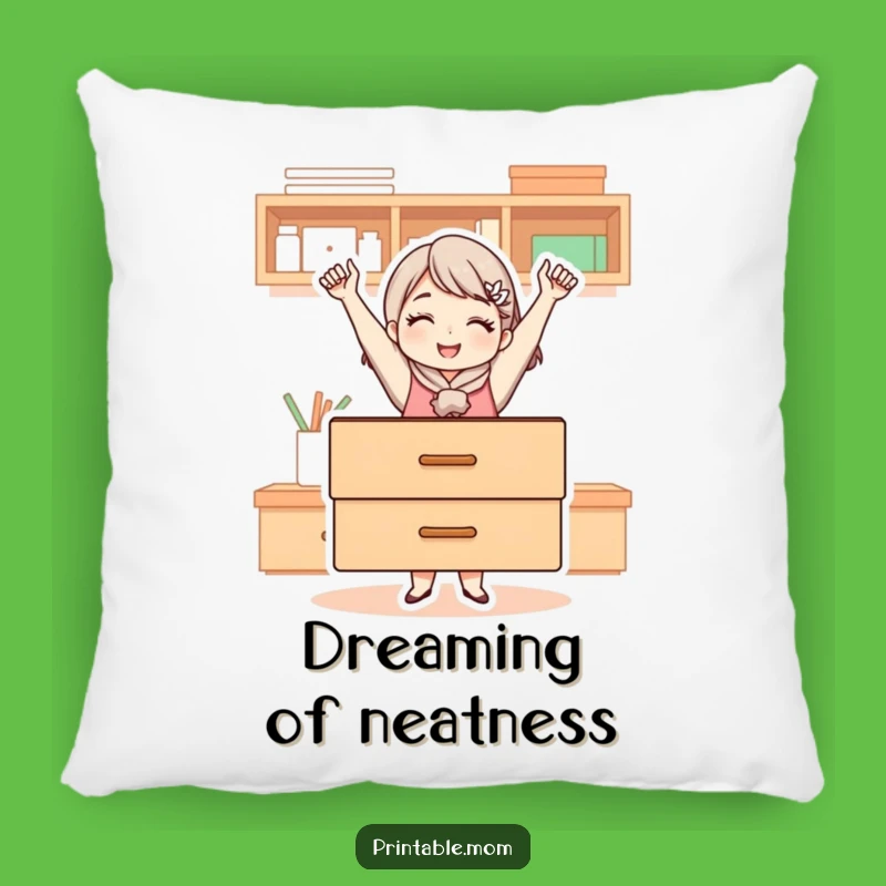 Funny Mom's Tidy Pillow - Comfort & Humorous Organizational Pride!