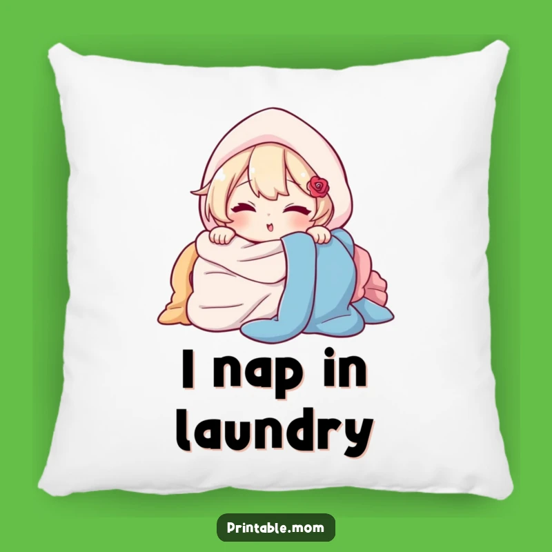 Funny Pillow: Laundry Pile Peeker Cushion, Cozy Humor Gift