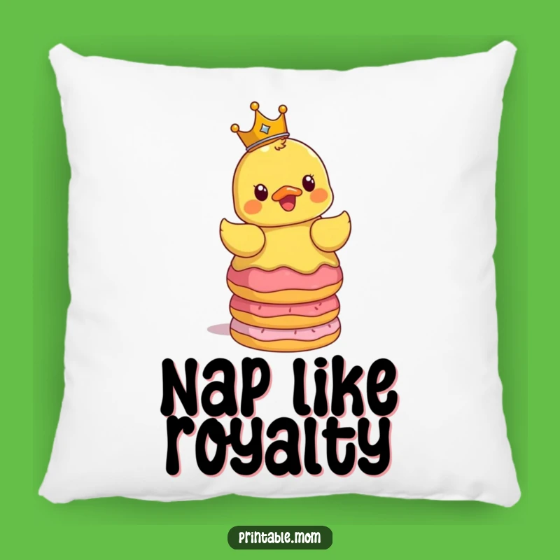 Funny Surprised Duck Crown Donuts Pillow - Cozy Comfort & Hilarious Decor