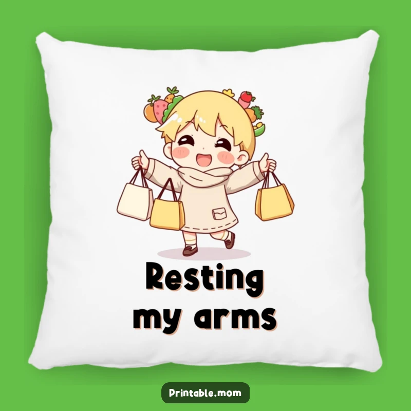 Funny Grocery Juggling Pillow: Cozy Comfort for the Super Shopper