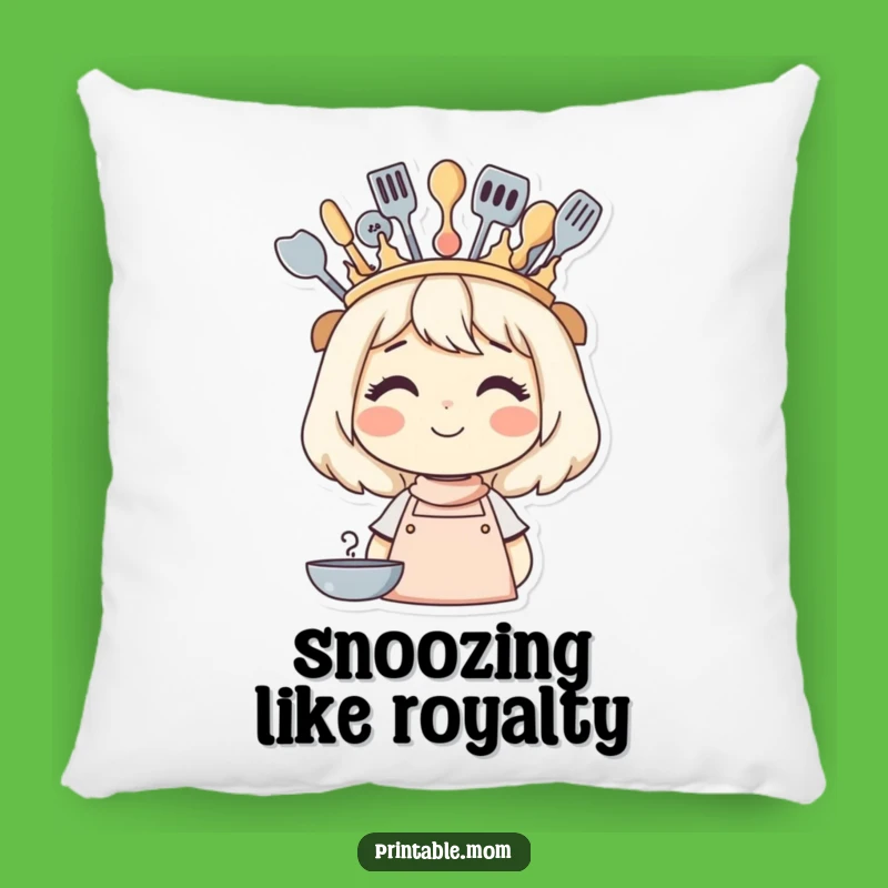 Funny Mom's Kitchen Queen Decorative Pillow - Cozy & Hilarious Gift!