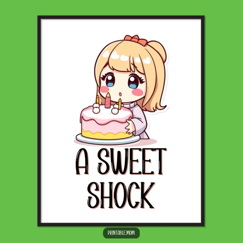 Funny Surprised Mom Digital Art: Instant Baking Joy for Your Walls!