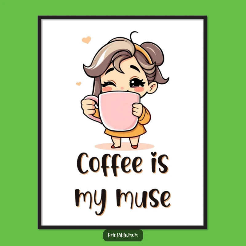 Funny Coffee Mom Digital Art - Instant Decor for Coffee Lovers, Humorous Printable, Great Gift