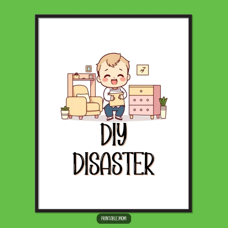 Funny Flat-Pack Furniture Digital Art Print: Hilarious Wall Decor for DIY Lovers