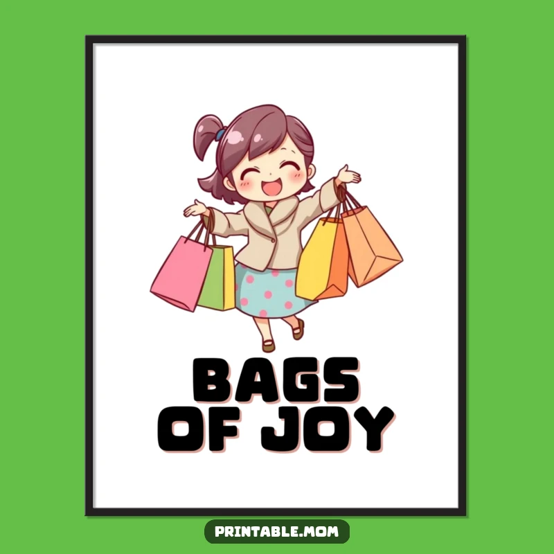 Funny Mom Shopping Spree Digital Print: Hilarious Wall Art Gift for Moms!