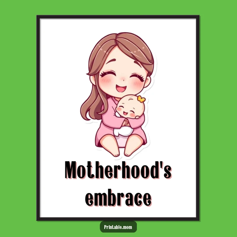 Funny Motherly Hug Digital Art: Instant Warmth & Love!