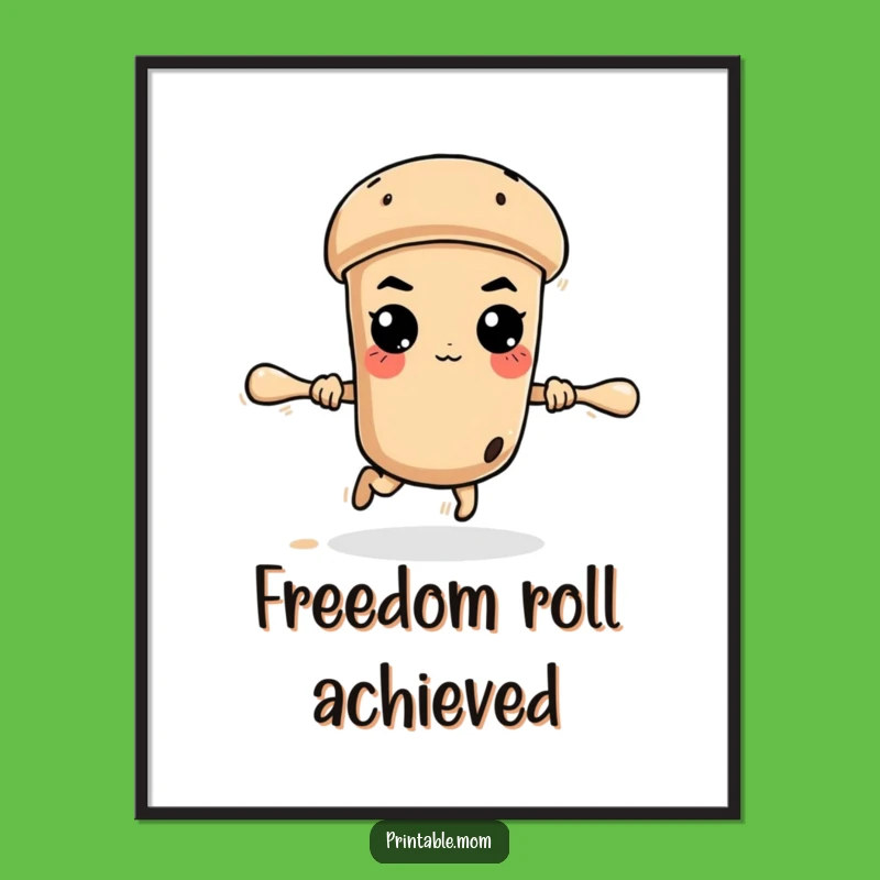 Funny Rolling Pin Digital Art: Determined Baking for Instant Wall Decor