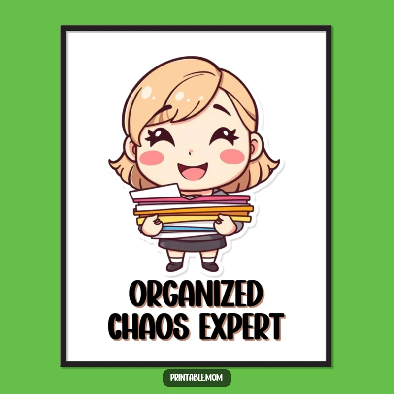 Funny Mom Papers Digital Art: Cheerful Mom, Instant Funny Decor