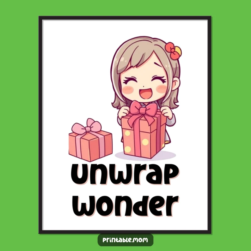 Funny Mom Digital Art: Gift Unwrapping Joy, Perfect Instant Surprise Decor