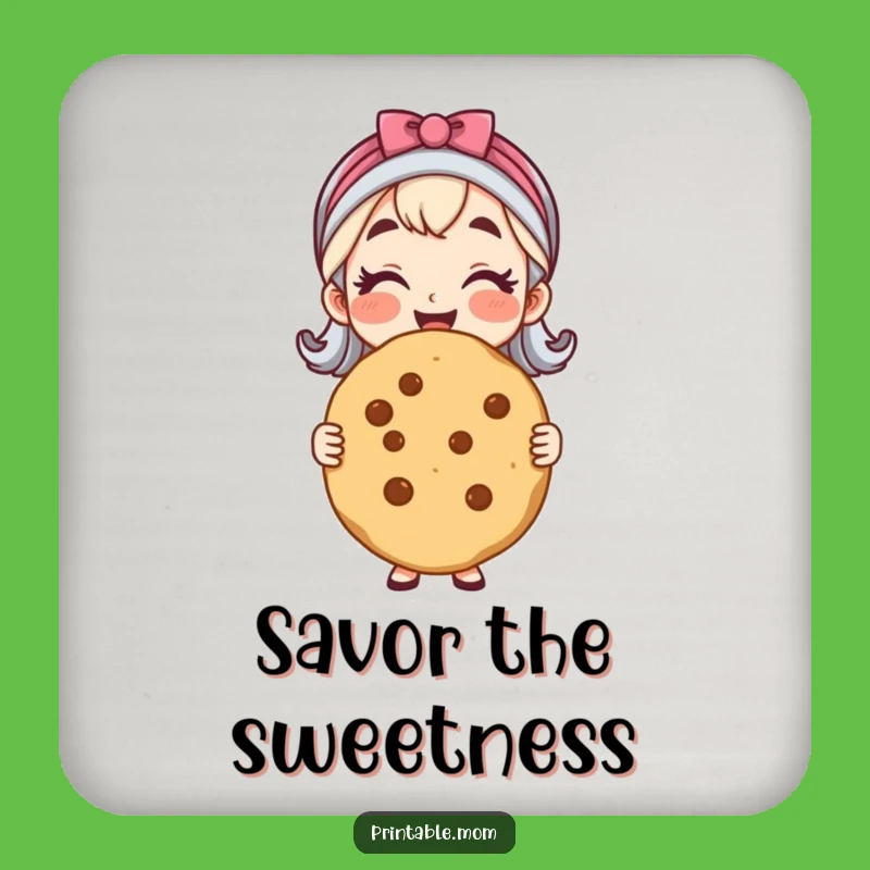 Funny Cheerful Mom Cookie Drink Coaster - Protect Surfaces Sweetly!