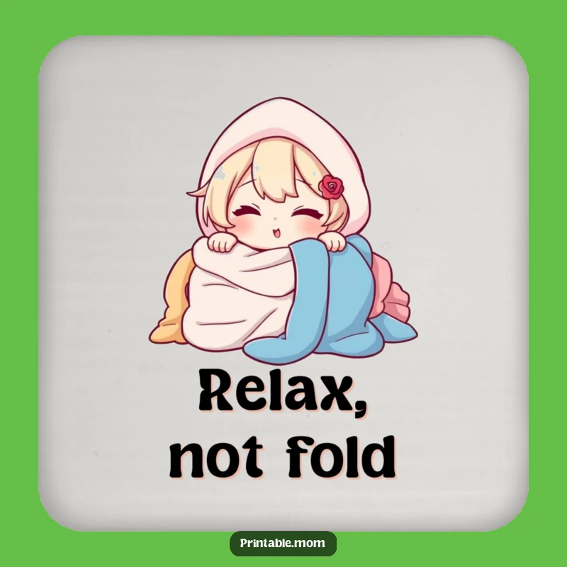 Funny Drink Coaster: Laundry Pile Peeker, Hilarious Table Protection Gift