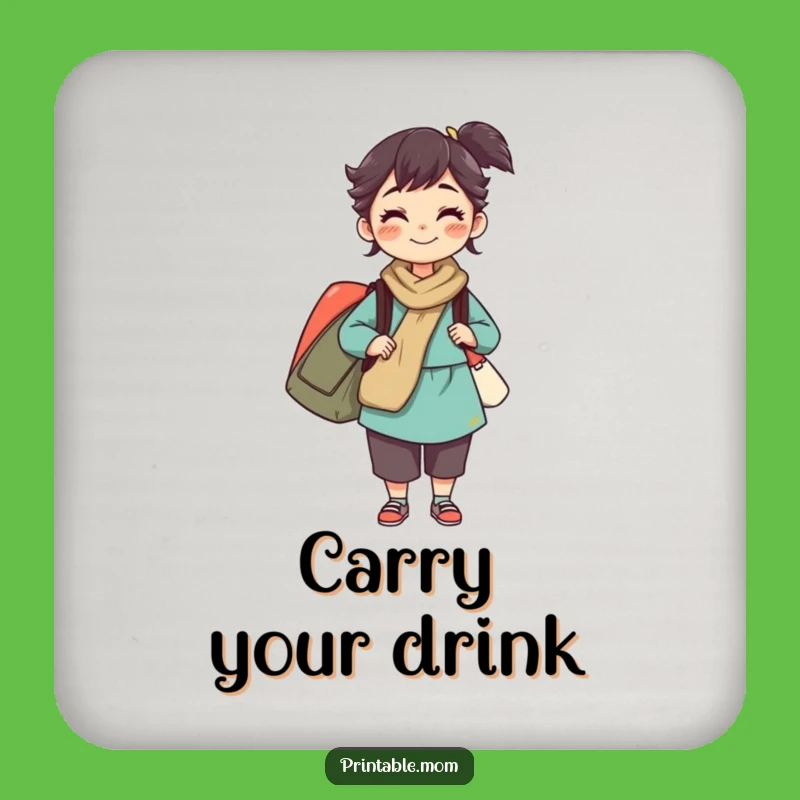 Funny Mom Coaster Set: Juggling Bags, Perfect Busy Life Protection