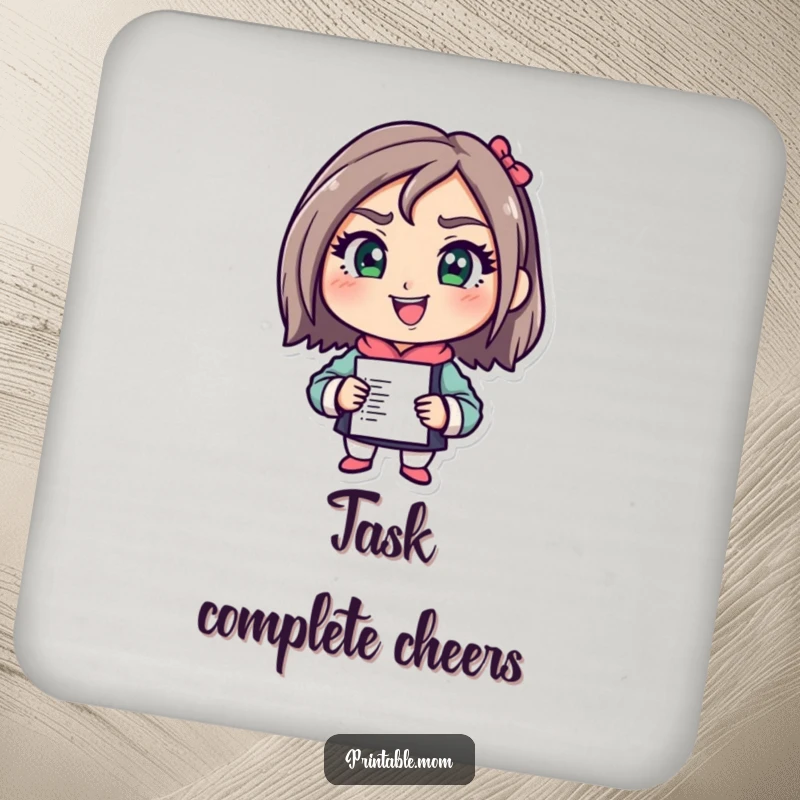 Funny Mom Goal Coaster featuring a determined character ready to achieve goals, protecting surfaces with humor, a great funny gift.