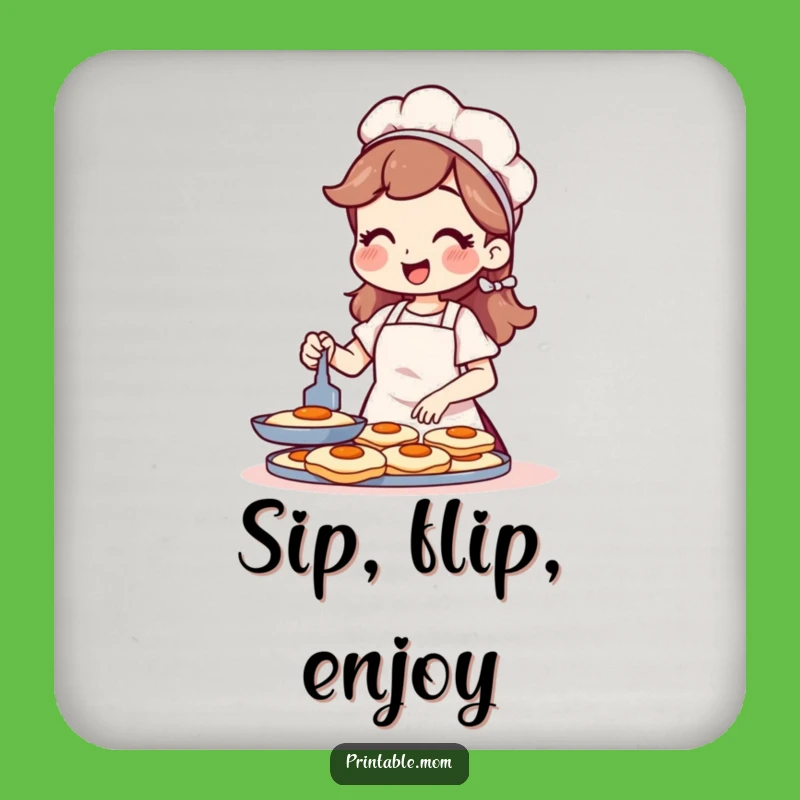 Funny Mom Pancake Coaster Set: Protect Surfaces with Kitchen Humor