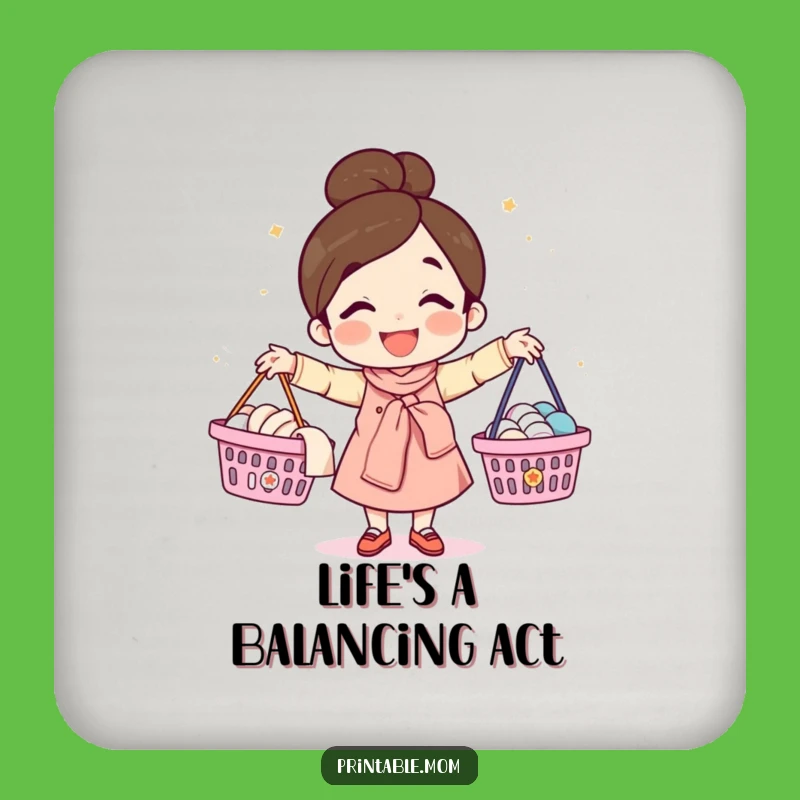 Funny Mom Coaster: Juggling Mom's Protector, Cute Funny Gift!