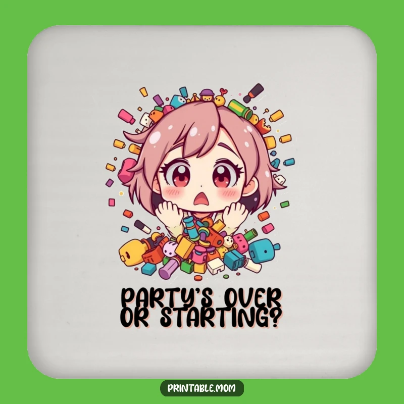 Funny Mom's Toy Explosion Coaster - Protect Surfaces with Humorous Surprise!