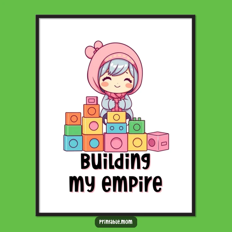 Funny Mom Blocks Poster: Happy Stacking Art - a Hilarious Gift!