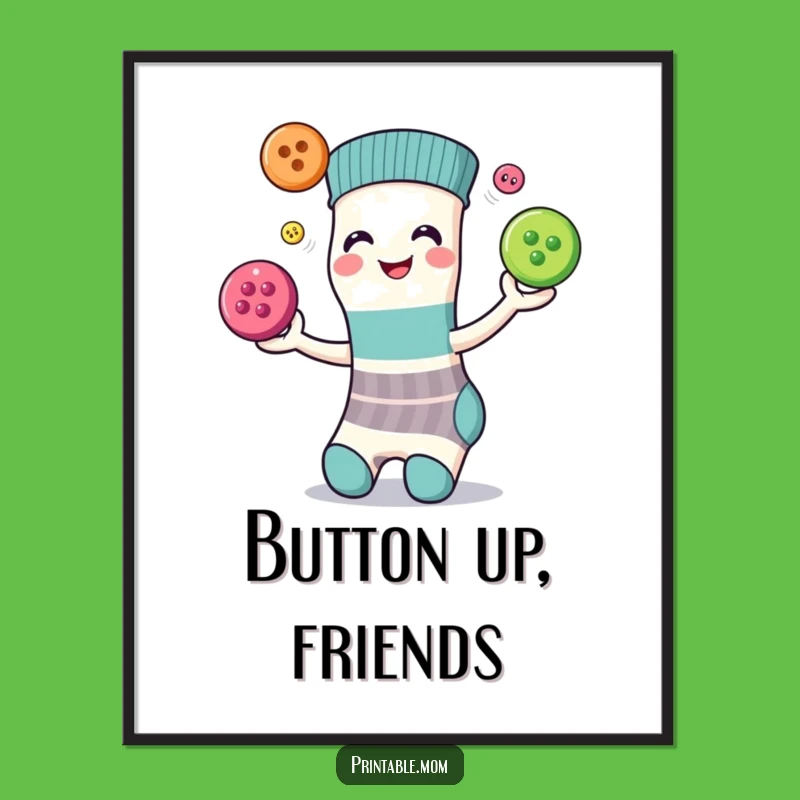 Funny Juggling Sock Buttons Poster - Playful Wall Art & Gift