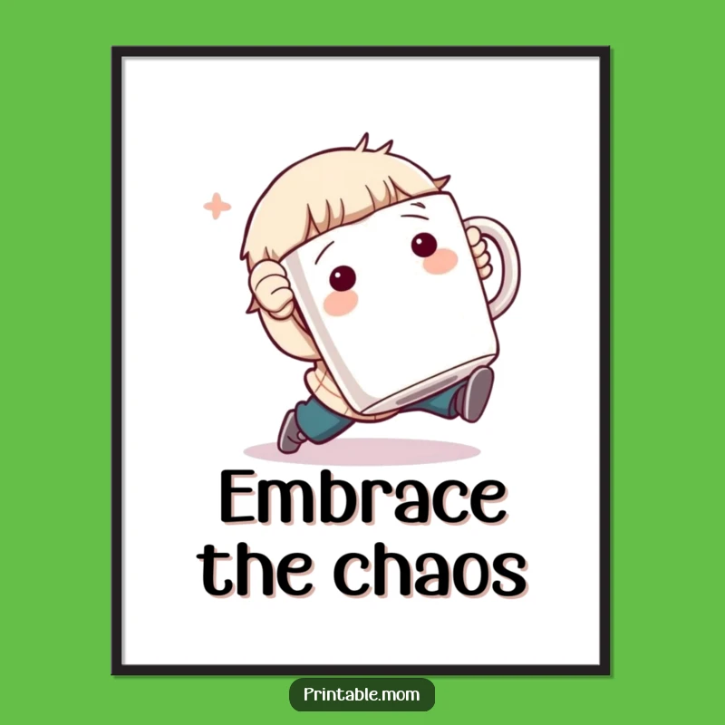 Funny Poster: Comical Tripping Character Art, Hilarious Wall Decor Gift