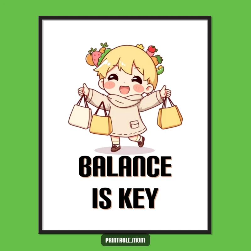 Funny Grocery Juggling Poster: Hilarious Decor for Shopping Enthusiasts