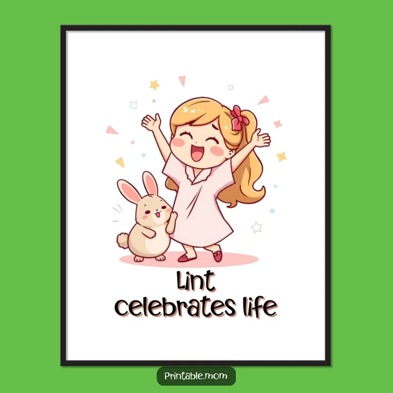 Funny Mom's Dust Bunny Dance Poster - Hilarious Wall Art!