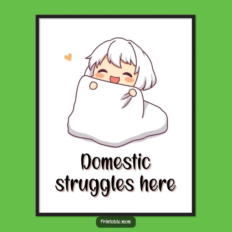 Funny Poster: Fitted Sheet Fiasco Art, Hilarious Home Decor Gift