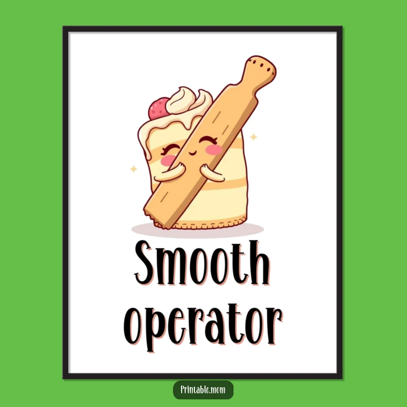 Funny Cake Rolling Pin Hug Poster: Decorate Your Space with Baking Humor