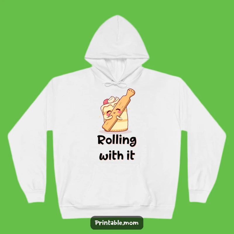 Cozy Funny Cake Rolling Pin Hug Hoodie: Stay Warm and Bake Happy