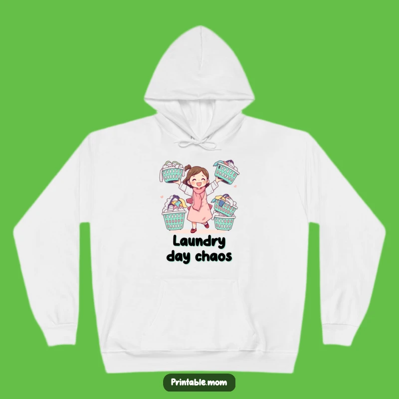Funny Mom Hoodie: Cozy Juggling Laundry Sweatshirt for Exhausted Mothers