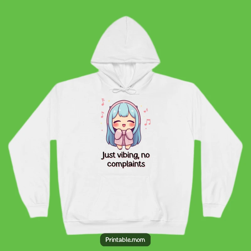 Cozy Funny Mom Hoodie: Eyes Closed Humming, Perfect Gift for Cherful Mothers