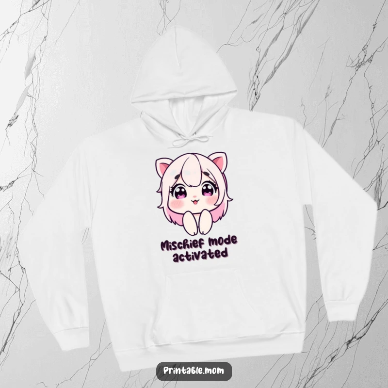 Funny hoodie featuring a mom character winking playfully, offering cozy comfort and a dash of sass, a perfect gift for any mom.