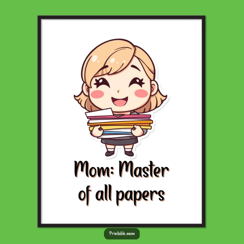 Free Printable Mom Wall Art: Organized Mom Downloadable Art Gift