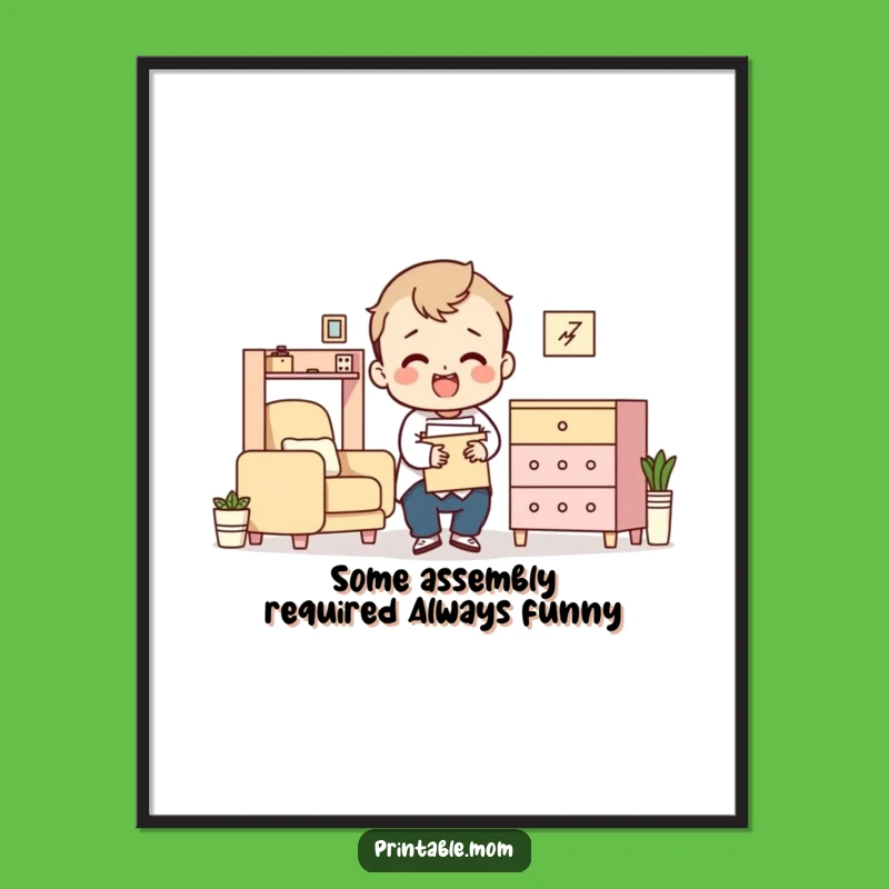 Free Printable Wall Art: Hilarious Furniture Assembly Chaos Downloadable Art
