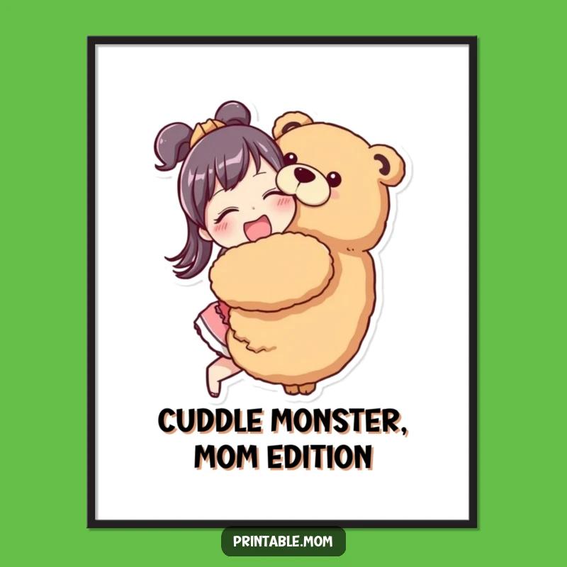 Free Printable Wall Art: Hugging Mom & Giant Plush for a Joyful, Downloadable Accent